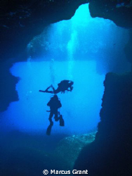 Shot taken from a cave aat the back of The Blue Hole, Goz... by Marcus Grant 